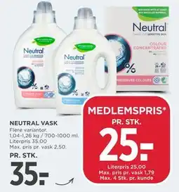 MENY NEUTRAL VASK, DKK 35, App-pris tilbud