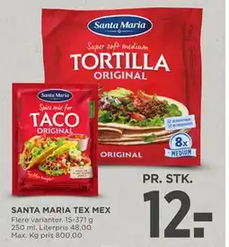 MENY SANTA MARIA TEX MEX, DKK 12 tilbud