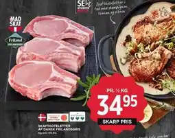 MENY SKAFTKOTELETTER AF DANSK FRILANDSGRIS, DKK 34.95 tilbud