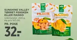 MENY SUNSHINE VALLEY TØRRET FERSKEN ELLER MANGO, DKK 32 tilbud