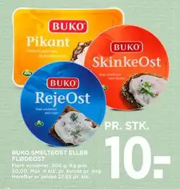 MENY BUKO SMELTEOST ELLER FLØDEOST, DKK 10 tilbud