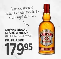 MENY CHIVAS REGAL 12 ÅRS WHISKY, DKK 179.95 tilbud