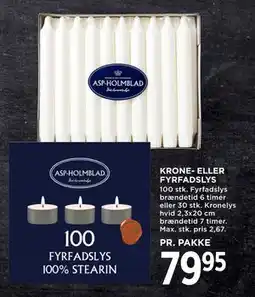 MENY KRONE- ELLER FYRFADSLYS, DKK 79.95 tilbud