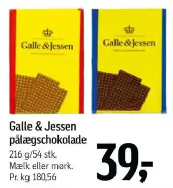 Føtex Galle & Jessen pålægschokolade tilbud