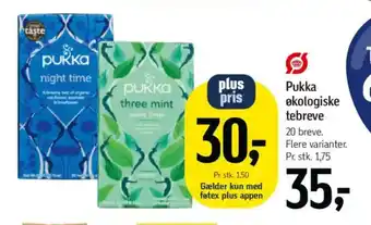 Føtex Pukka økologiske tebreve tilbud