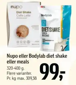 Føtex Nupo eller Bodylab diet shake eller meals tilbud