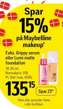 Føtex F.eks. Grippy serum eller Lumi-matte foundation tilbud