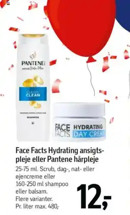 Føtex Face Facts Hydrating ansigts- pleje eller Pantene hårpleje tilbud