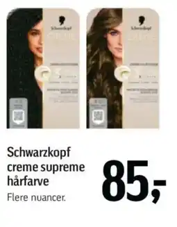 Føtex Schwarzkopf creme supreme hårfarve tilbud