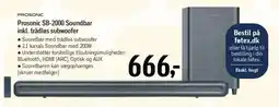 Føtex PROSONIC SB-2000 Soundbar inkl. trådløs subwoofer tilbud