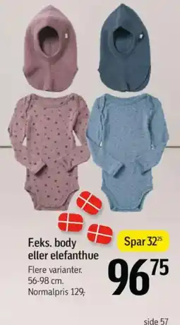 Føtex F.eks. body eller elefanthue tilbud
