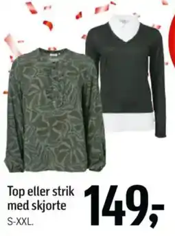 Føtex Top eller strik med skjorte tilbud