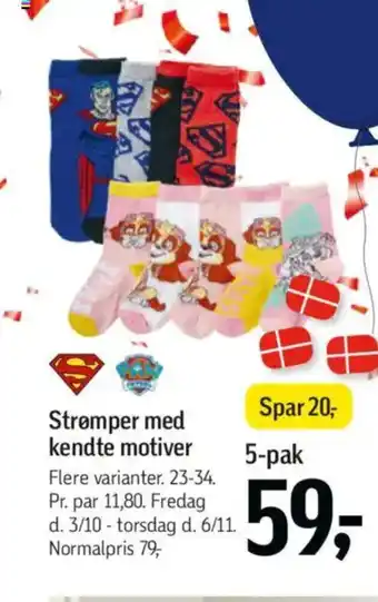 Føtex Strømper med kendte motiver tilbud