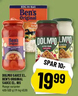 Løvbjerg Dolmio sauce el. Ben's original sauce el. ris tilbud