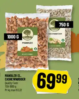 Løvbjerg Mandler el. cashewnødder Quality Farm tilbud