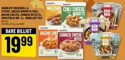 Løvbjerg Goodlife mozzarella sticks, cheese nuggets chili, nacho cheese, chorizo bites el. spicefield ris- el. nudelretter tilbud