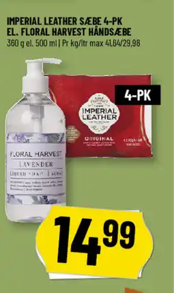 Løvbjerg Imperial leather sæbe 4-pk el. floral harvest håndsæbe tilbud
