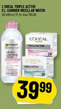 Løvbjerg L'ORÉAL triple active el. GARNIER micellar water tilbud