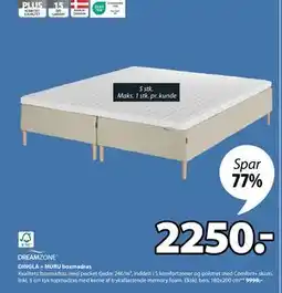 JYSK DINGLA + MURU boxmadras, DKK 2250 tilbud