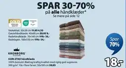 JYSK KARLSTAD håndklæde, DKK 18 tilbud