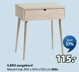JYSK ILBRO sengebord, DKK 115 tilbud