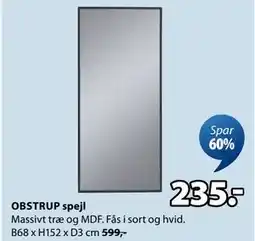 JYSK OBSTRUP spejl, DKK 235 tilbud