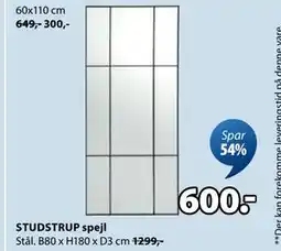 JYSK STUDSTRUP spejl, DKK 600 tilbud