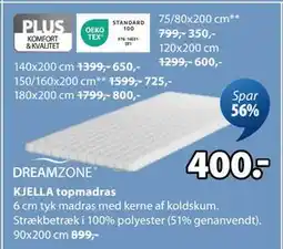JYSK KJELLA topmadras, DKK 400 tilbud