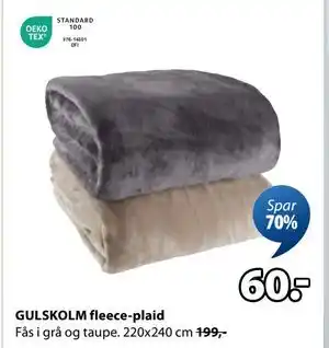JYSK GULSKOLM fleece-plaid, DKK 60 tilbud