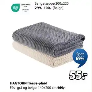 JYSK HAGTORN fleece-plaid, DKK 55 tilbud