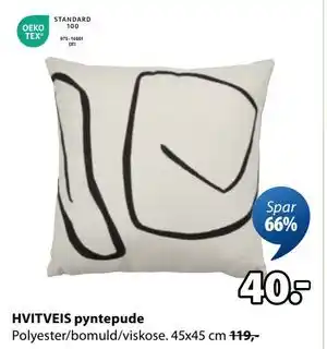 JYSK HVITVEIS pyntepude, DKK 40 tilbud