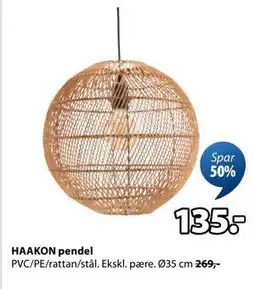 JYSK HAAKON pendel, DKK 135 tilbud