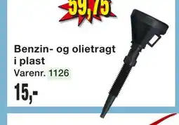 Harald Nyborg Benzin- og olietragt i plast, DKK 15 tilbud