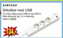 Harald Nyborg Stikdåse med USB, DKK 134 tilbud