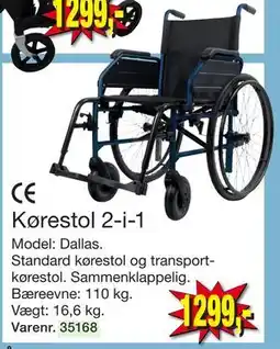Harald Nyborg Kørestol 2-i-1, DKK 1299 tilbud