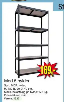 Harald Nyborg Med 5 hylder, DKK 169 tilbud