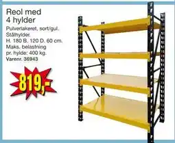 Harald Nyborg Reol med 4 hylder., DKK 819 tilbud