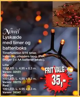 Harald Nyborg Lyskæde med timer og batteriboks, DKK 35 tilbud