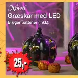 Harald Nyborg Græskar med LED, DKK 25 tilbud