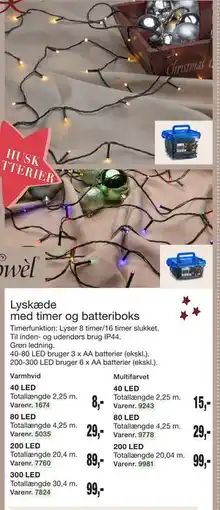 Harald Nyborg Lyskæde med timer og batteriboks tilbud