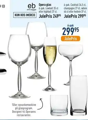 Imerco Opera glas, DKK 299.95 tilbud