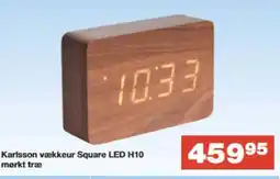 Bauhaus Karlsson vækkeur Square LED H10 mørkt træ tilbud