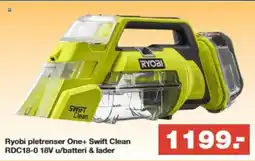 Bauhaus Ryobi pletrenser One+ Swift Clean RDC18-0 18V u/batteri & lader tilbud
