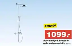 Bauhaus Adora Infigo L brusesæt m/brusetermostat krom tilbud