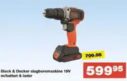 Bauhaus Black & Decker slagboremaskine 18V m/batteri & lader tilbud