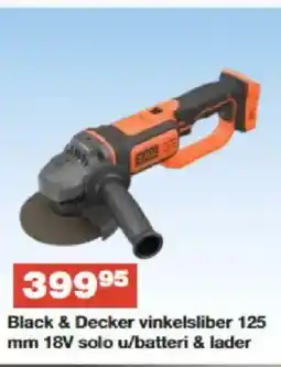 Bauhaus Black & Decker vinkelsliber 125 mm 18V solo u/batteri & lader tilbud