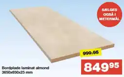 Bauhaus Bordplade laminat almond tilbud