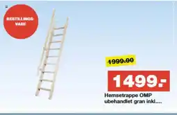Bauhaus Hemsetrappe OMP ubehandlet gran inkl.... tilbud