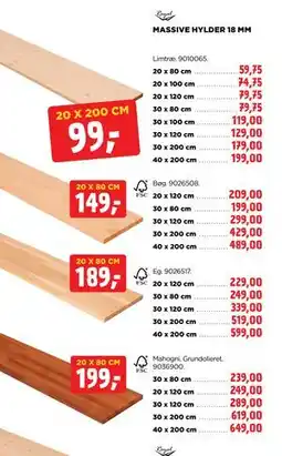 jem & fix MASSIVE HYLDER 18 MM, DKK 99 tilbud