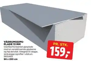 jem & fix VÅDRUMSGIPSPLADE 13 MM, DKK 159 tilbud